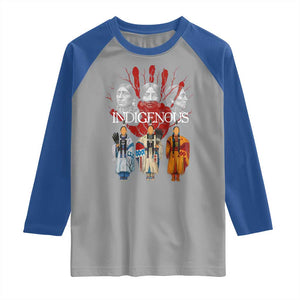 Native American Indigenous Women MMIW Red Hand Indian Raglan Shirt TS11 Sport Gray Royal Print Your Wear