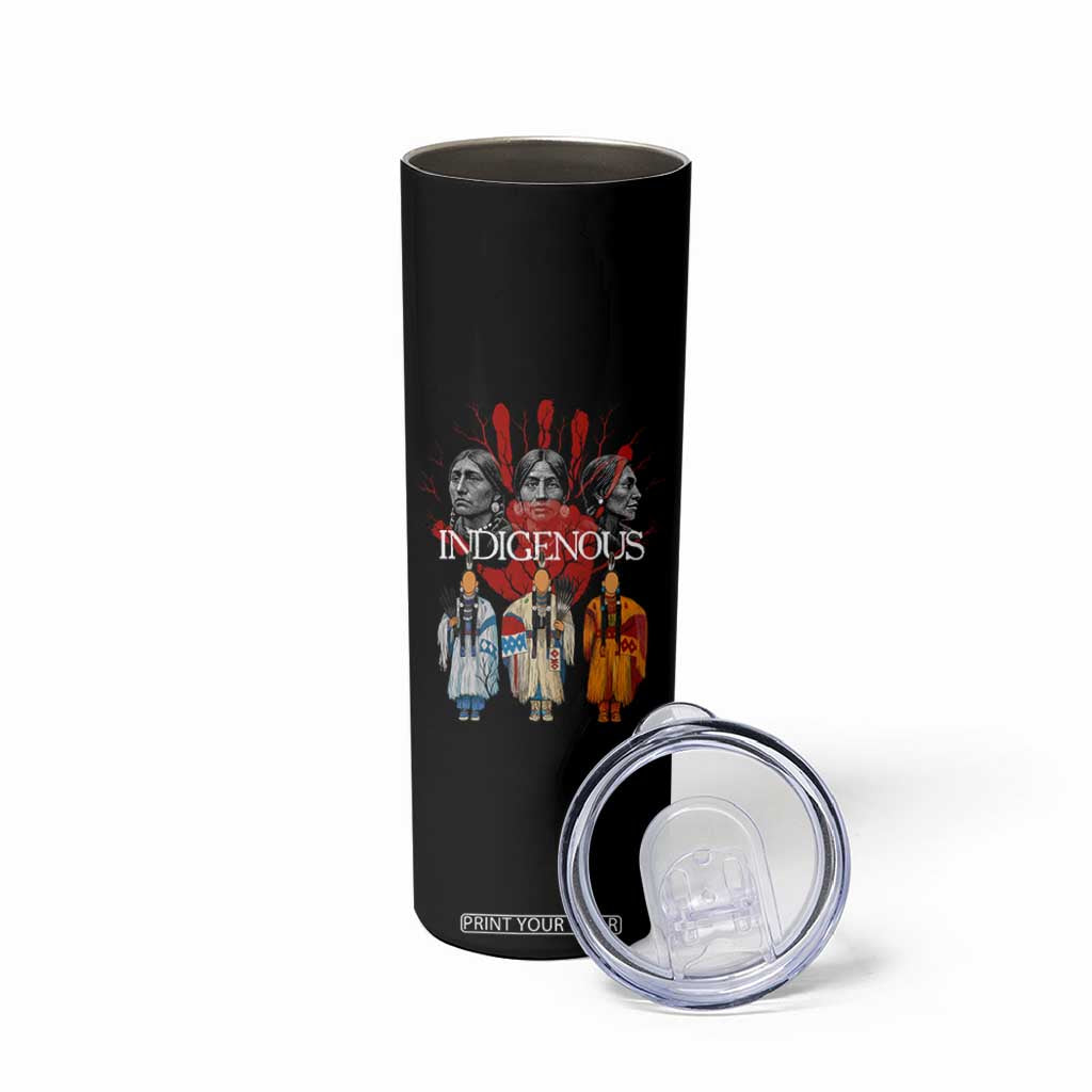 Native American Indigenous Women MMIW Red Hand Indian Skinny Tumbler TS11 Print Your Wear