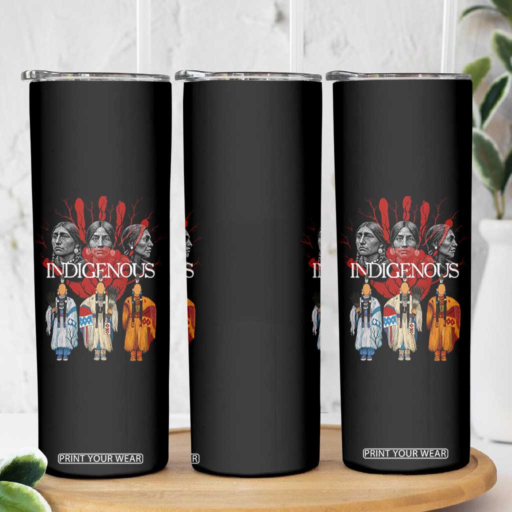Native American Indigenous Women MMIW Red Hand Indian Skinny Tumbler TS11 Print Your Wear