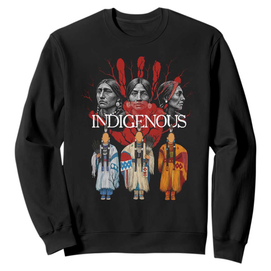 Native American Indigenous Women MMIW Red Hand Indian Sweatshirt TS11 Black Print Your Wear