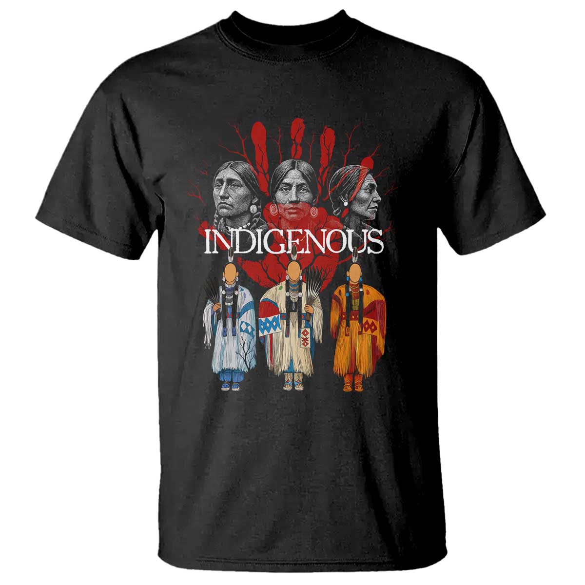 Native American Indigenous Women MMIW Red Hand Indian T Shirt TS11 Black Print Your Wear