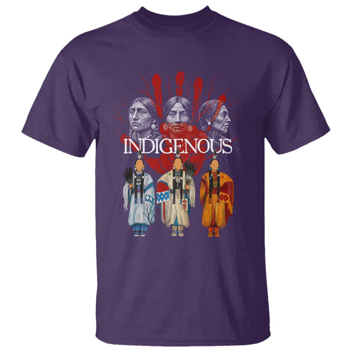 Native American Indigenous Women MMIW Red Hand Indian T Shirt TS11 Purple Print Your Wear