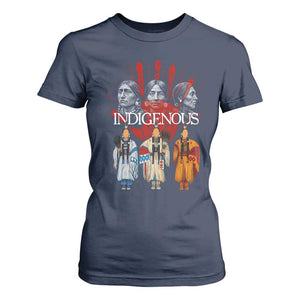 Native American Indigenous Women MMIW Red Hand Indian T Shirt For Women TS11 Navy Print Your Wear