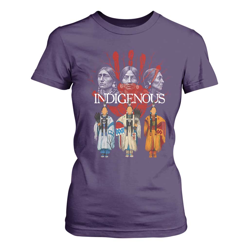 Native American Indigenous Women MMIW Red Hand Indian T Shirt For Women TS11 Purple Print Your Wear