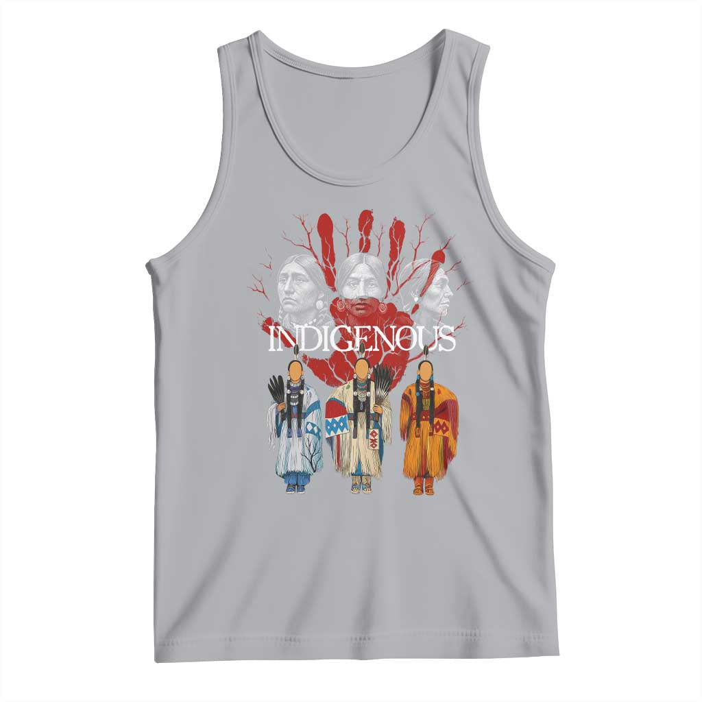 Native American Indigenous Women MMIW Red Hand Indian Tank Top TS11 Athletic Heather Print Your Wear