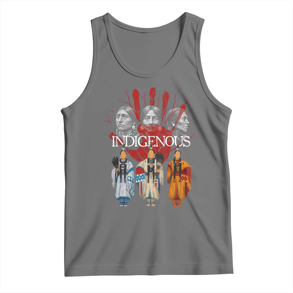 Native American Indigenous Women MMIW Red Hand Indian Tank Top TS11 Black Heather Print Your Wear