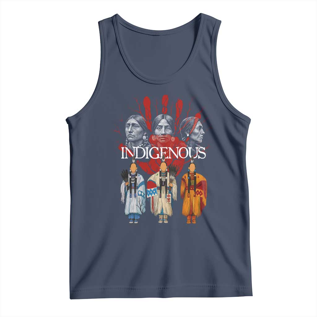 Native American Indigenous Women MMIW Red Hand Indian Tank Top TS11 Navy Print Your Wear
