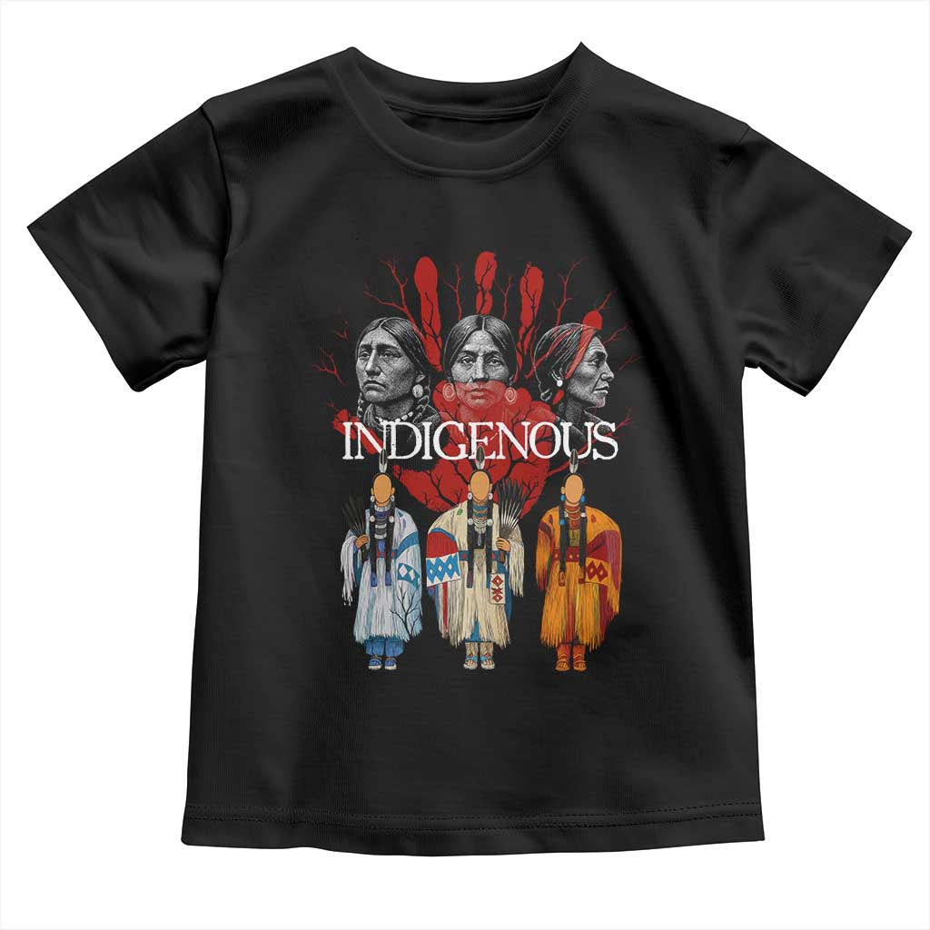 Native American Indigenous Women MMIW Red Hand Indian Toddler T Shirt TS11 Black Print Your Wear