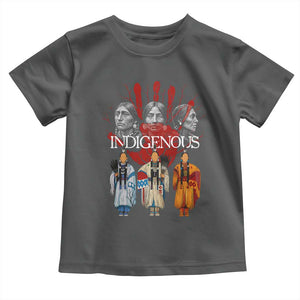 Native American Indigenous Women MMIW Red Hand Indian Toddler T Shirt TS11 Dark Heather Print Your Wear