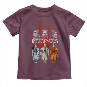 Native American Indigenous Women MMIW Red Hand Indian Toddler T Shirt TS11 Maroon Print Your Wear