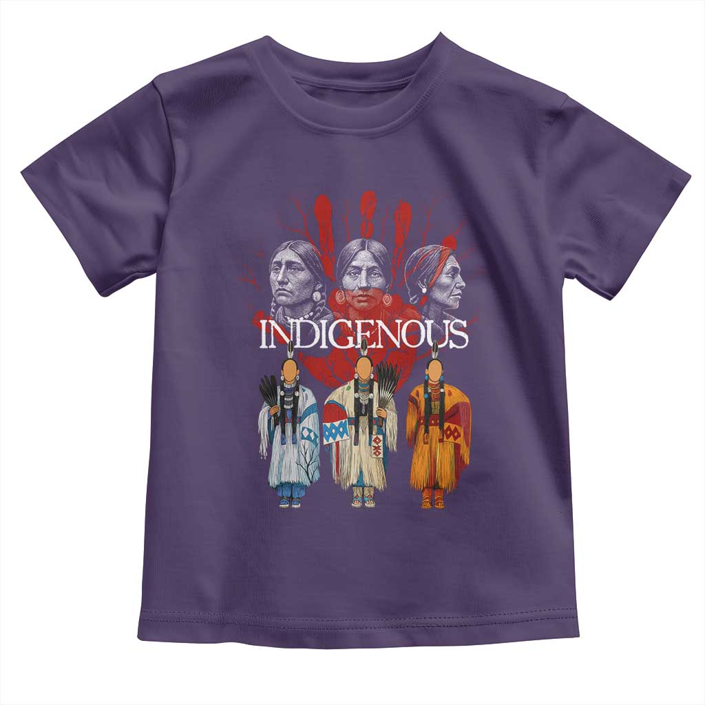 Native American Indigenous Women MMIW Red Hand Indian Toddler T Shirt TS11 Purple Print Your Wear