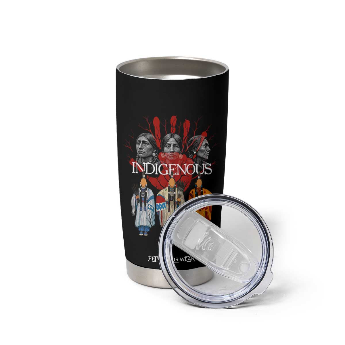 Native American Indigenous Women MMIW Red Hand Indian Tumbler Cup TS11 Print Your Wear