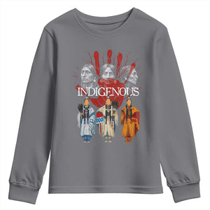 Native American Indigenous Women MMIW Red Hand Indian Youth Sweatshirt TS11 Charcoal Print Your Wear