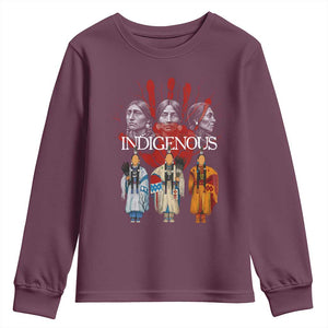Native American Indigenous Women MMIW Red Hand Indian Youth Sweatshirt TS11 Maroon Print Your Wear