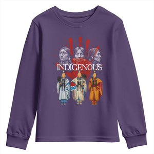 Native American Indigenous Women MMIW Red Hand Indian Youth Sweatshirt TS11 Purple Print Your Wear