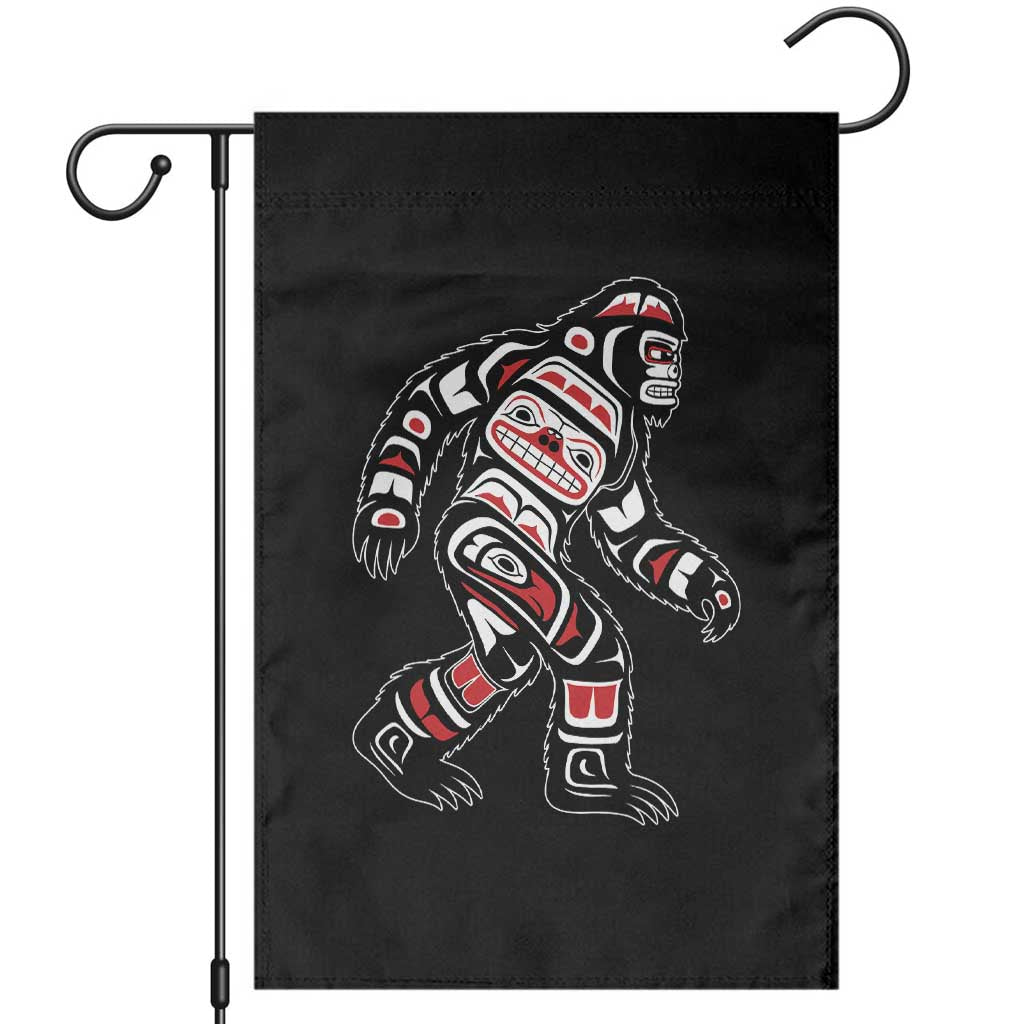 Bigfoot Native American Northwest Coast Art Garden Flag TS11 Black Print Your Wear