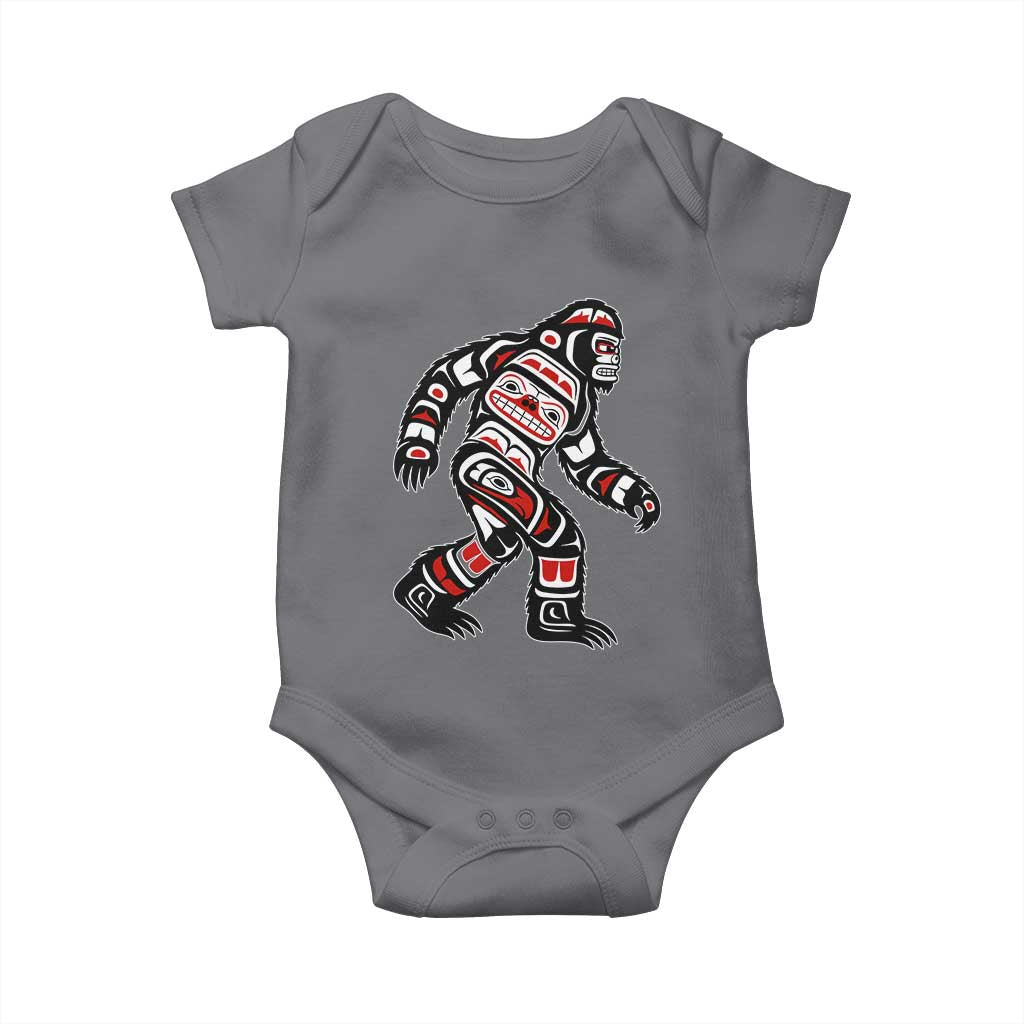 Bigfoot Native American Northwest Coast Art Baby Onesie TS11 Charcoal Print Your Wear