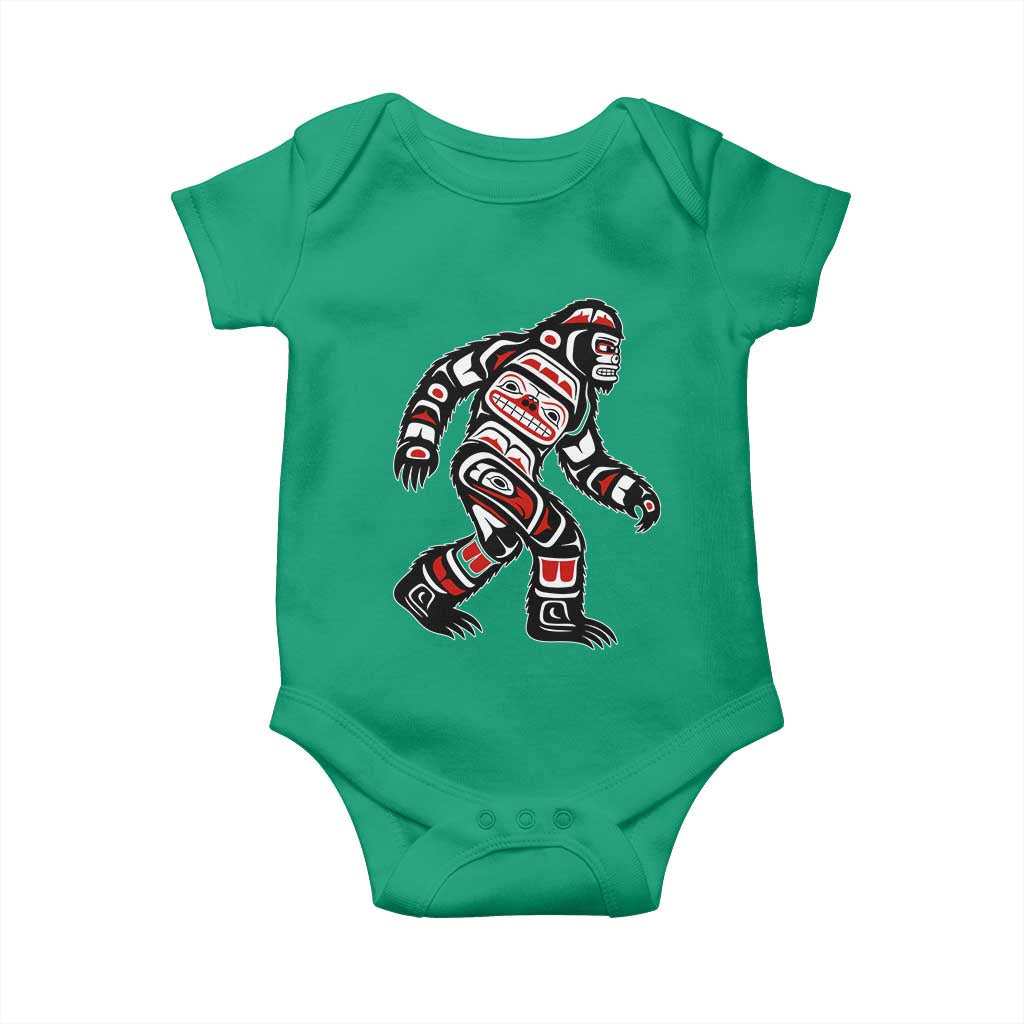Bigfoot Native American Northwest Coast Art Baby Onesie TS11 Irish Green Print Your Wear