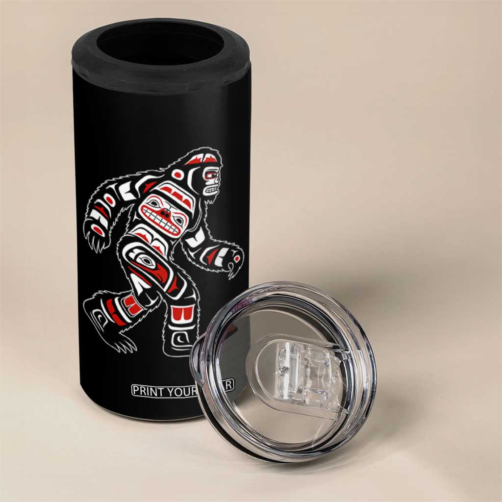 Bigfoot Native American Northwest Coast Art 4 in 1 Can Cooler Tumbler TS11 Print Your Wear