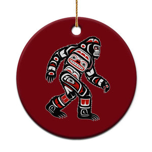 Bigfoot Native American Northwest Coast Art Ceramic Ornament