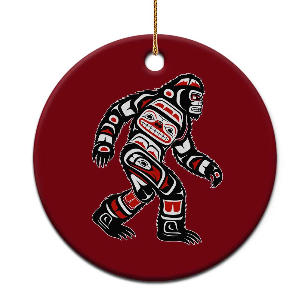 Bigfoot Native American Northwest Coast Art Ceramic Ornament TS11 1pc Red Print Your Wear