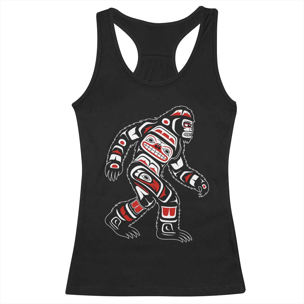 Bigfoot Native American Northwest Coast Art Racerback Tank Top TS11 Black Print Your Wear