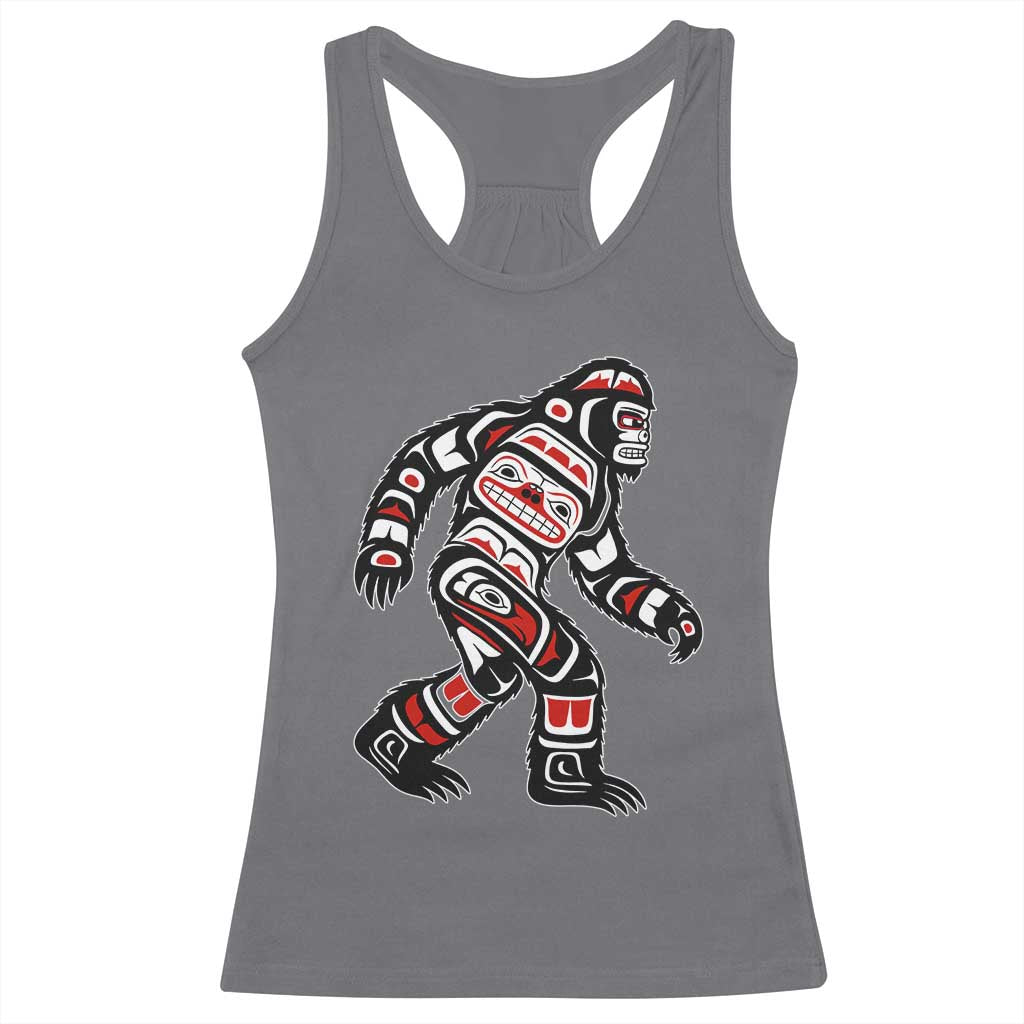Bigfoot Native American Northwest Coast Art Racerback Tank Top TS11 Charcoal Print Your Wear