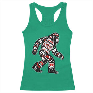 Bigfoot Native American Northwest Coast Art Racerback Tank Top TS11 Irish Green Print Your Wear