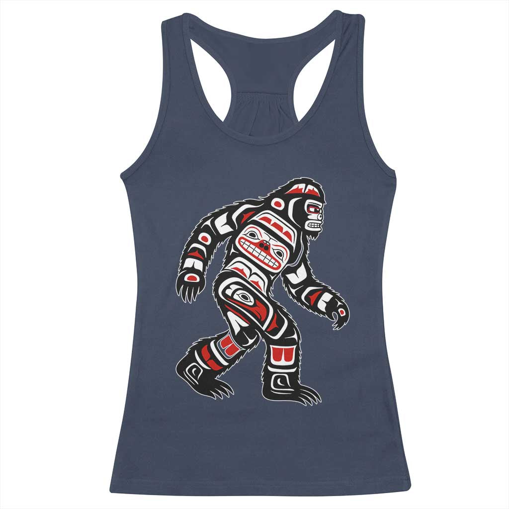 Bigfoot Native American Northwest Coast Art Racerback Tank Top TS11 Navy Print Your Wear