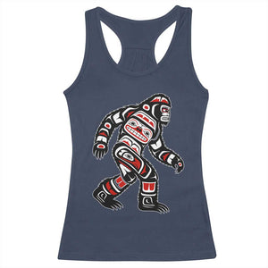 Bigfoot Native American Northwest Coast Art Racerback Tank Top TS11 Navy Print Your Wear