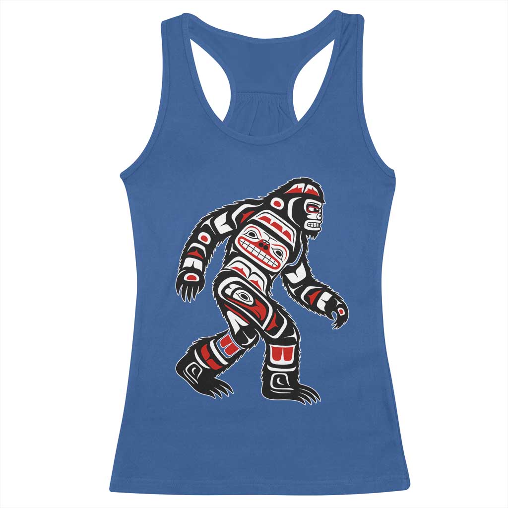 Bigfoot Native American Northwest Coast Art Racerback Tank Top TS11 Royal Blue Print Your Wear