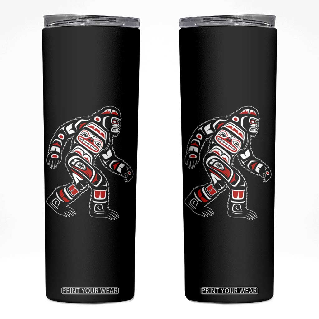 Bigfoot Native American Northwest Coast Art Skinny Tumbler TS11 Black Print Your Wear