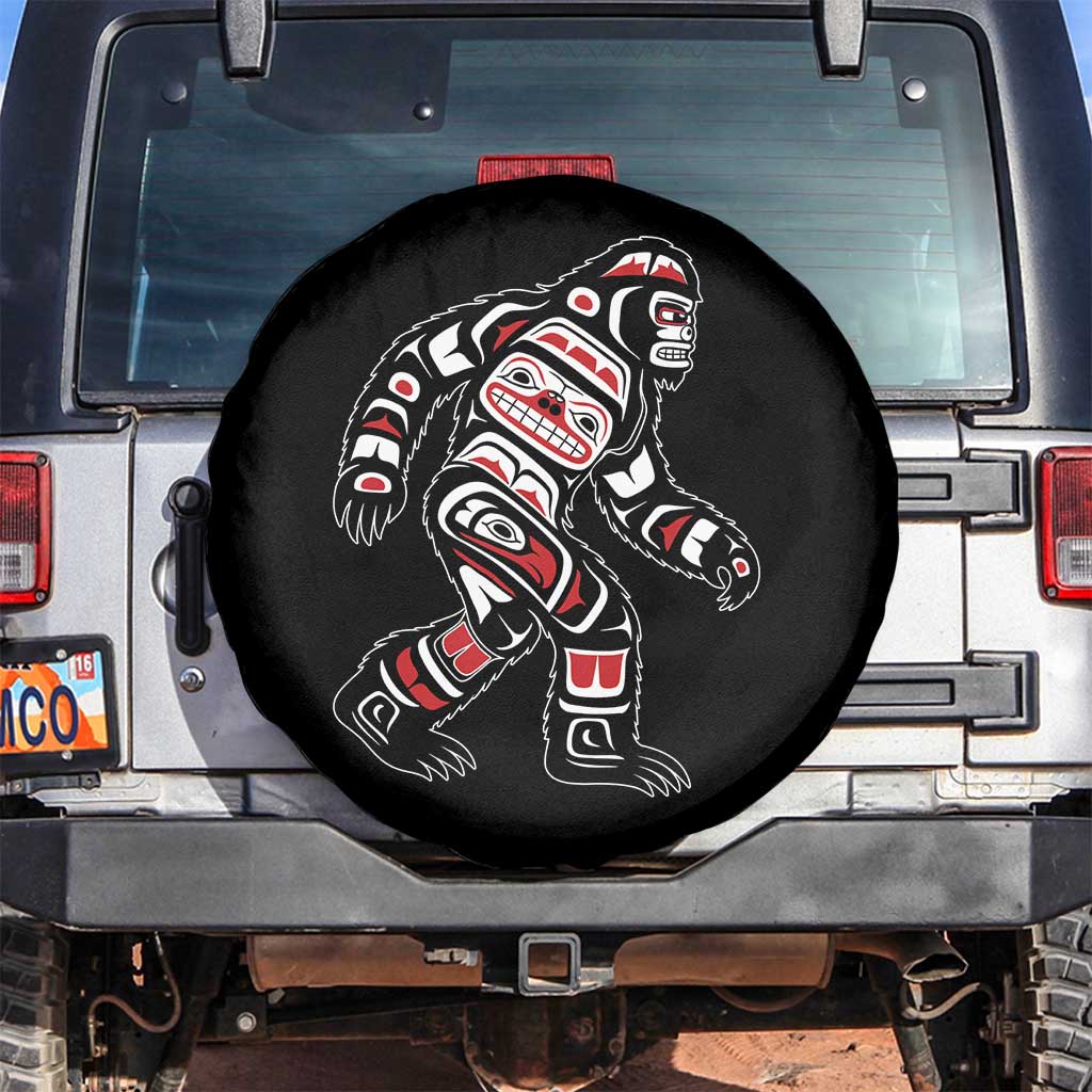Bigfoot Native American Northwest Coast Art Spare Tire Cover TS11 No hole Black Print Your Wear