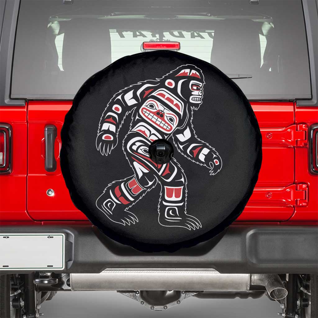 Bigfoot Native American Northwest Coast Art Spare Tire Cover TS11 Black Print Your Wear