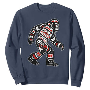 Bigfoot Native American Northwest Coast Art Sweatshirt TS11 Navy Print Your Wear