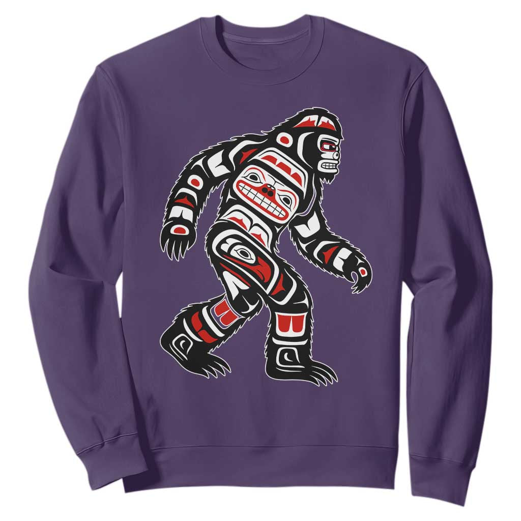 Bigfoot Native American Northwest Coast Art Sweatshirt TS11 Purple Print Your Wear