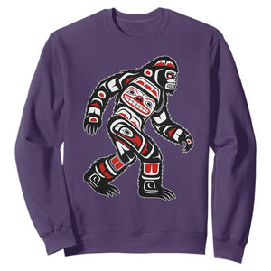 Bigfoot Native American Northwest Coast Art Sweatshirt TS11 Purple Print Your Wear
