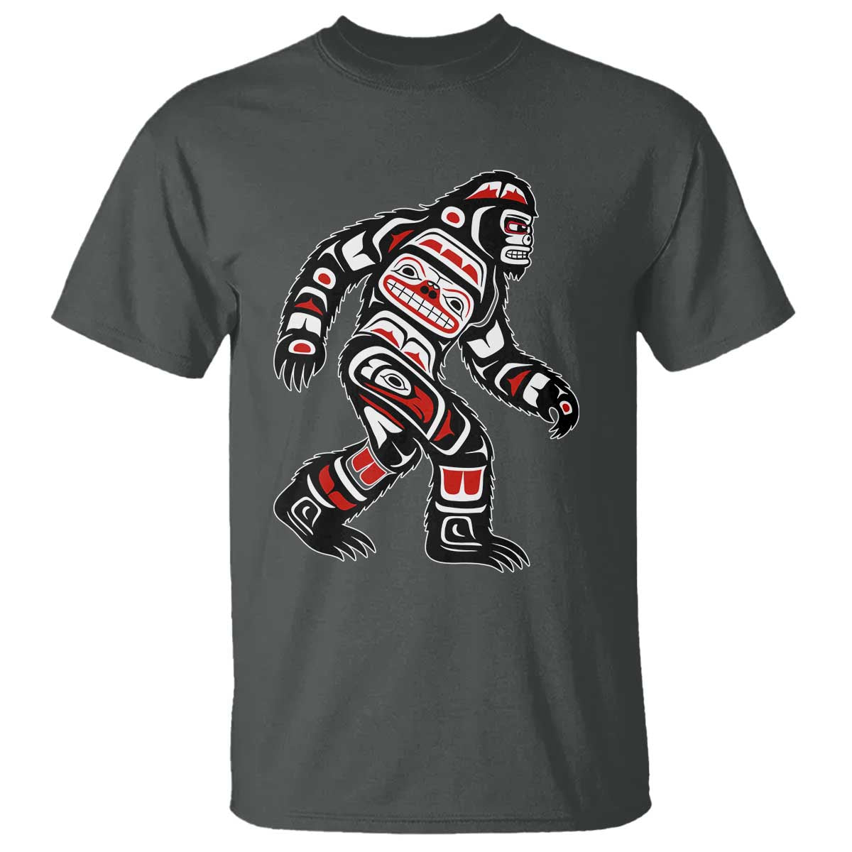 Bigfoot Native American Northwest Coast Art T Shirt TS11 Dark Heather Print Your Wear