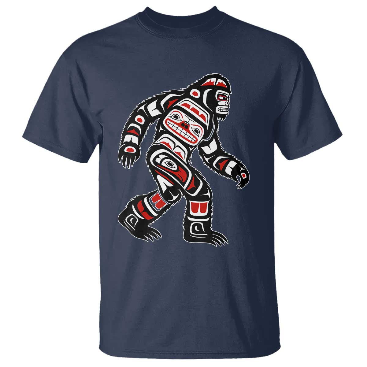 Bigfoot Native American Northwest Coast Art T Shirt TS11 Navy Print Your Wear