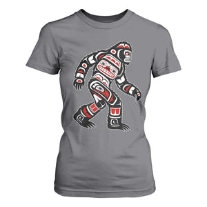 Bigfoot Native American Northwest Coast Art T Shirt For Women TS11 Charcoal Print Your Wear
