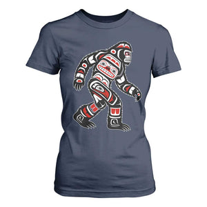 Bigfoot Native American Northwest Coast Art T Shirt For Women TS11 Navy Print Your Wear