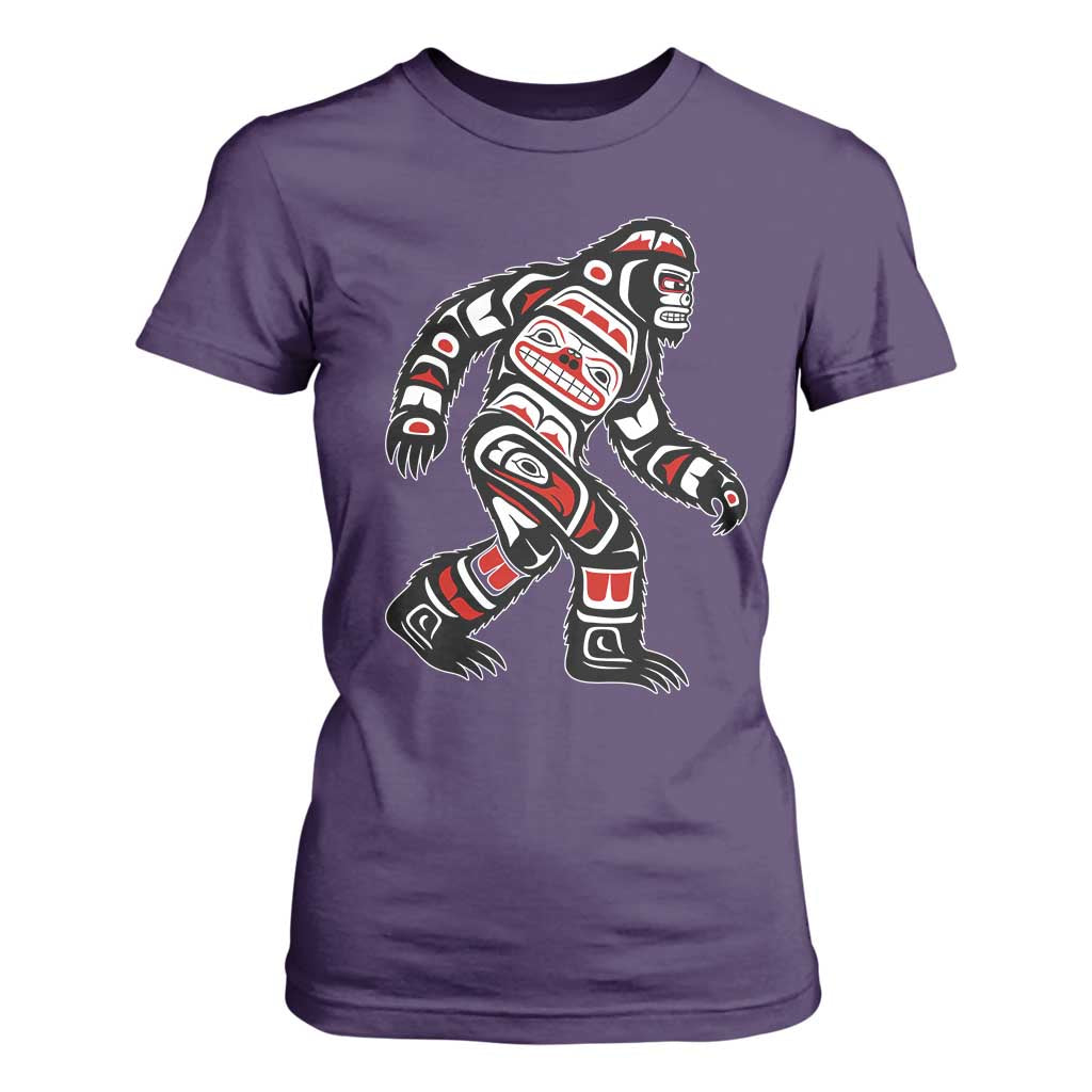 Bigfoot Native American Northwest Coast Art T Shirt For Women TS11 Purple Print Your Wear
