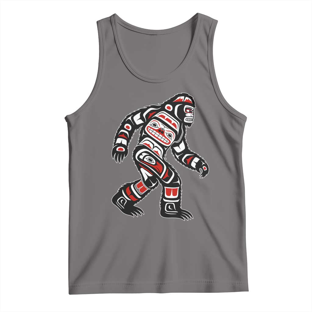 Bigfoot Native American Northwest Coast Art Tank Top TS11 Deep Heather Print Your Wear