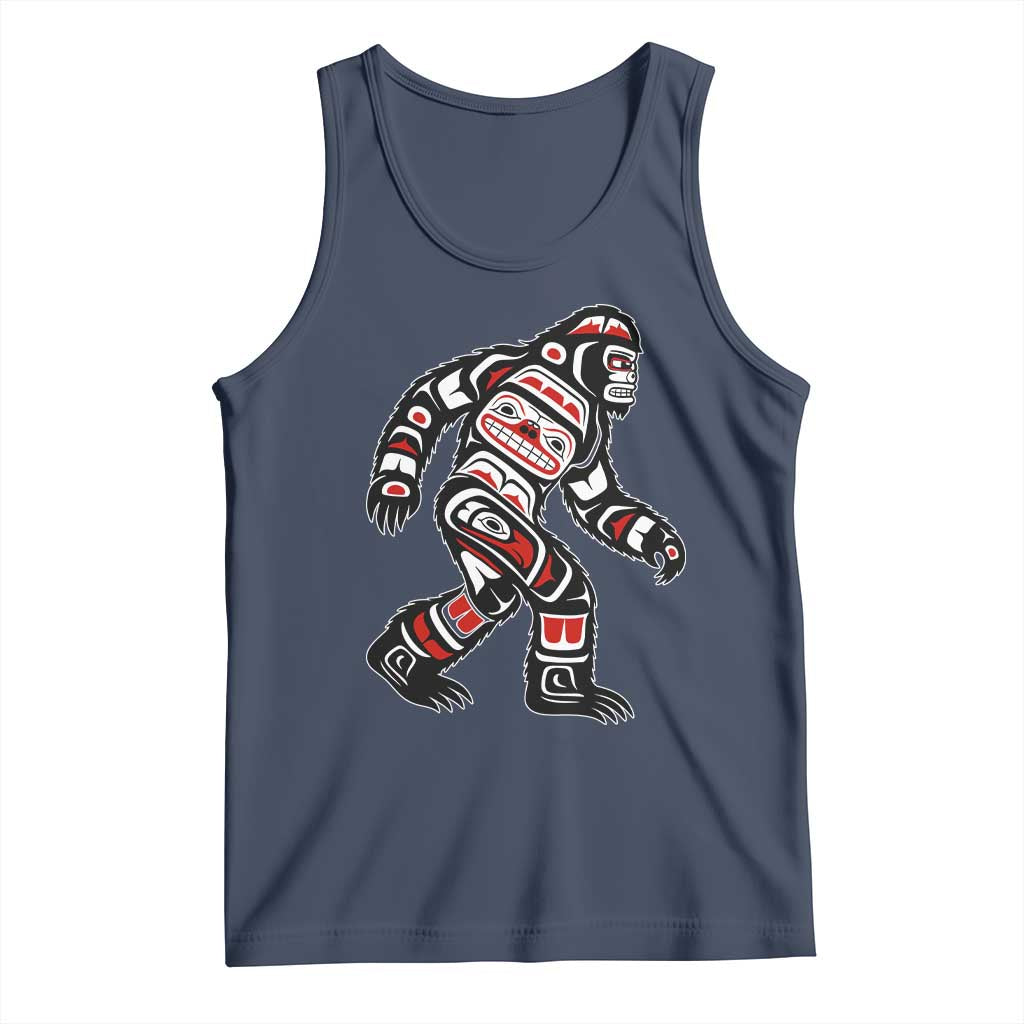 Bigfoot Native American Northwest Coast Art Tank Top TS11 Navy Print Your Wear