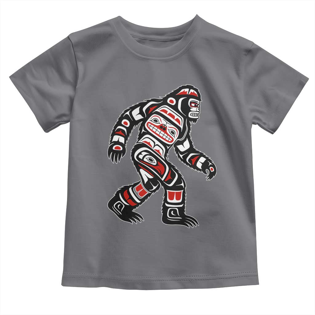 Bigfoot Native American Northwest Coast Art Toddler T Shirt TS11 Charcoal Print Your Wear