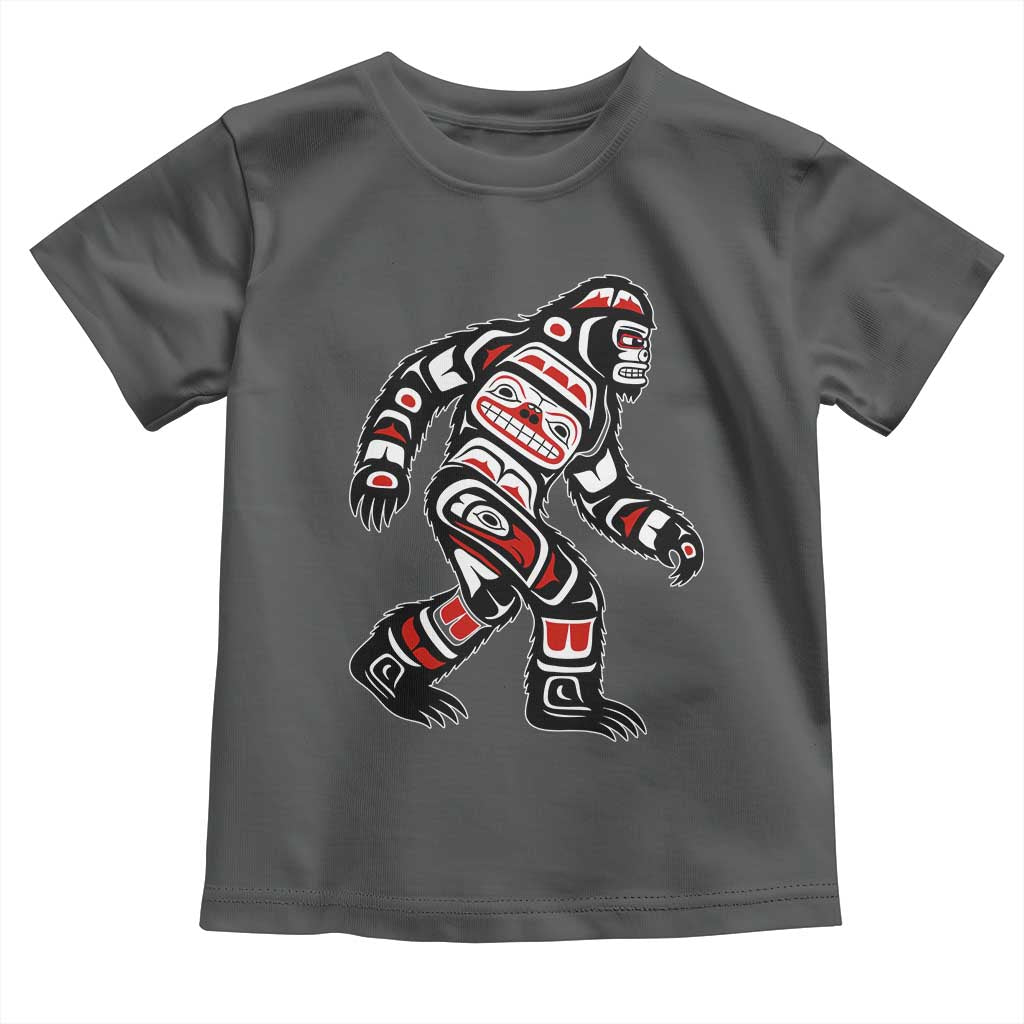 Bigfoot Native American Northwest Coast Art Toddler T Shirt TS11 Dark Heather Print Your Wear