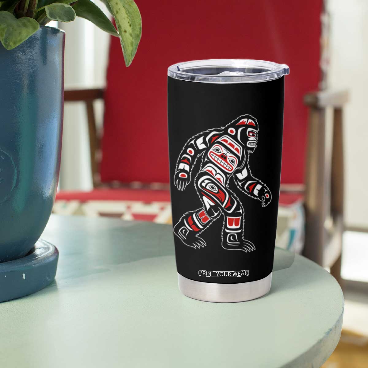 Bigfoot Native American Northwest Coast Art Tumbler Cup TS11 Print Your Wear