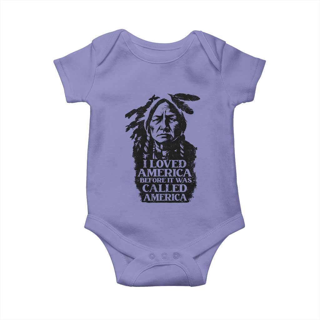 Sitting Bull Baby Onesie I Loved America Before It Was Called America Native American Chief TS11 Violet Print Your Wear