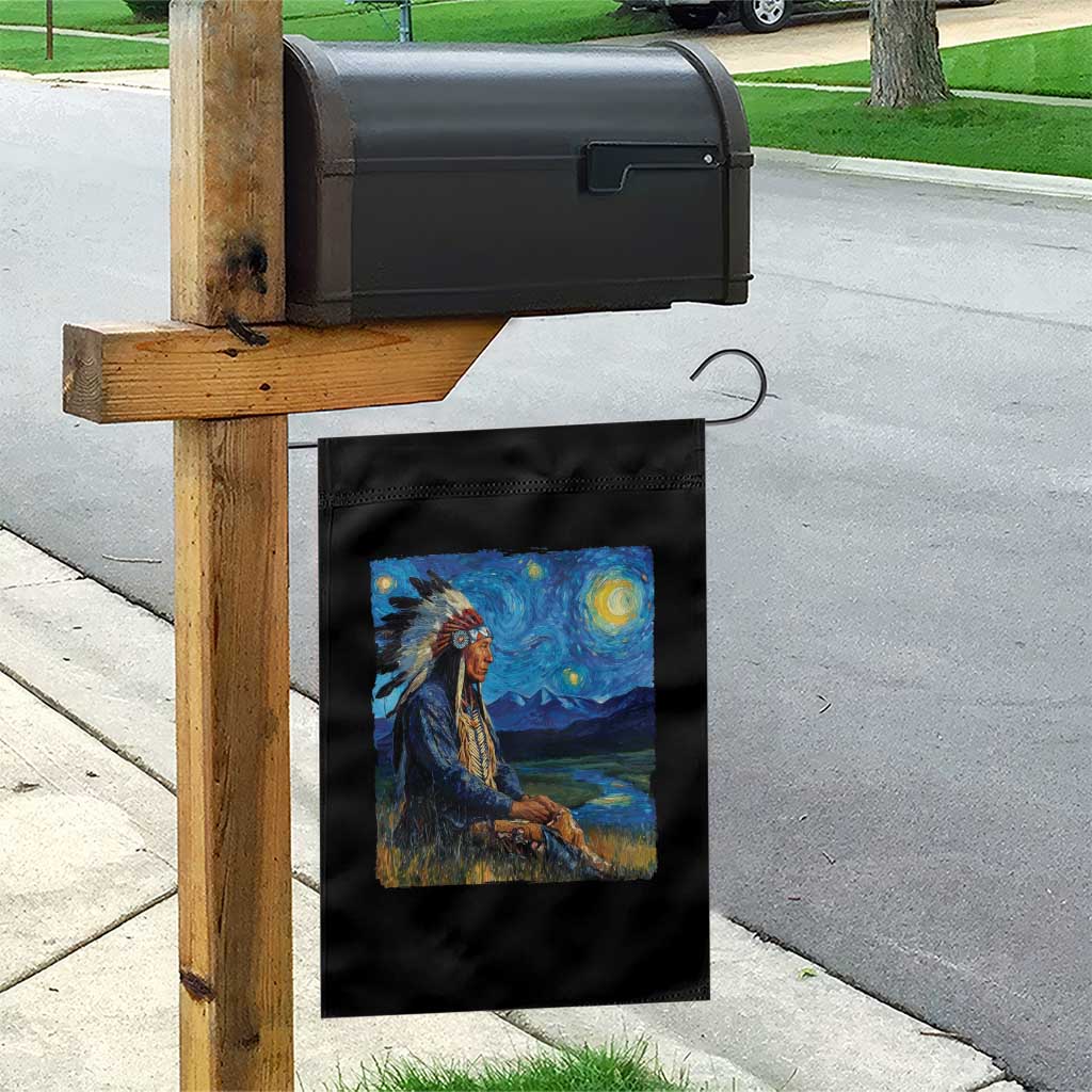 Native American Indian Van Goghs Starry Night Garden Flag TS11 Print Your Wear