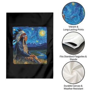 Native American Indian Van Goghs Starry Night Garden Flag TS11 Print Your Wear